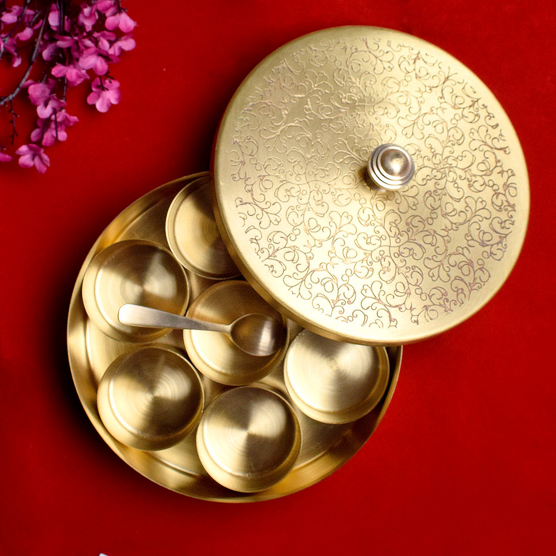 Brass Pooja Samagridaan with seven containers offers an efficient and sacred way to organize your puja items, ensuring all essentials are kept in place for a harmonious and complete ritual experience – India’s Largest Pooja Accessories Brand – www.satvikstore.in