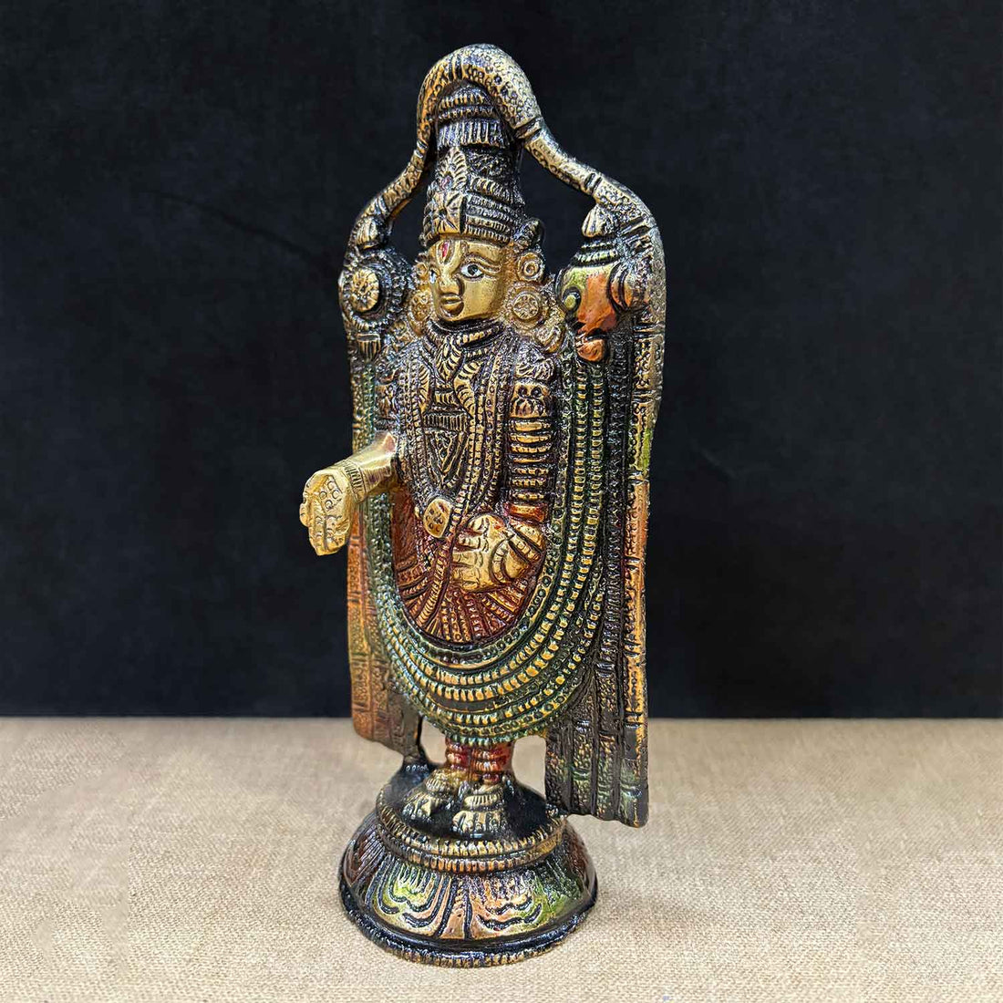 7.5 Inch Alluring Brass Tirupati Balaji Murti