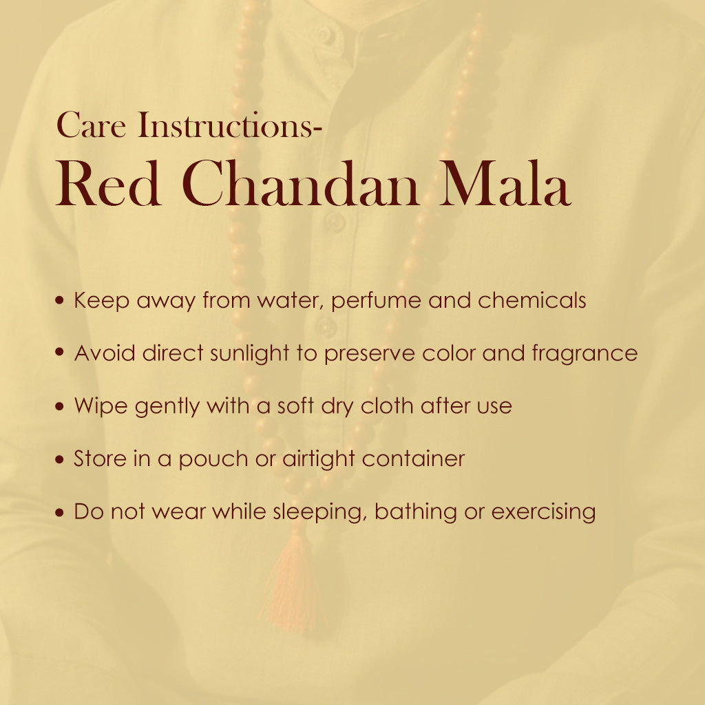 Certified 12mm 100% Original Authentic Pure Red Sandalwood Jap Mala (Andhra Pradesh)