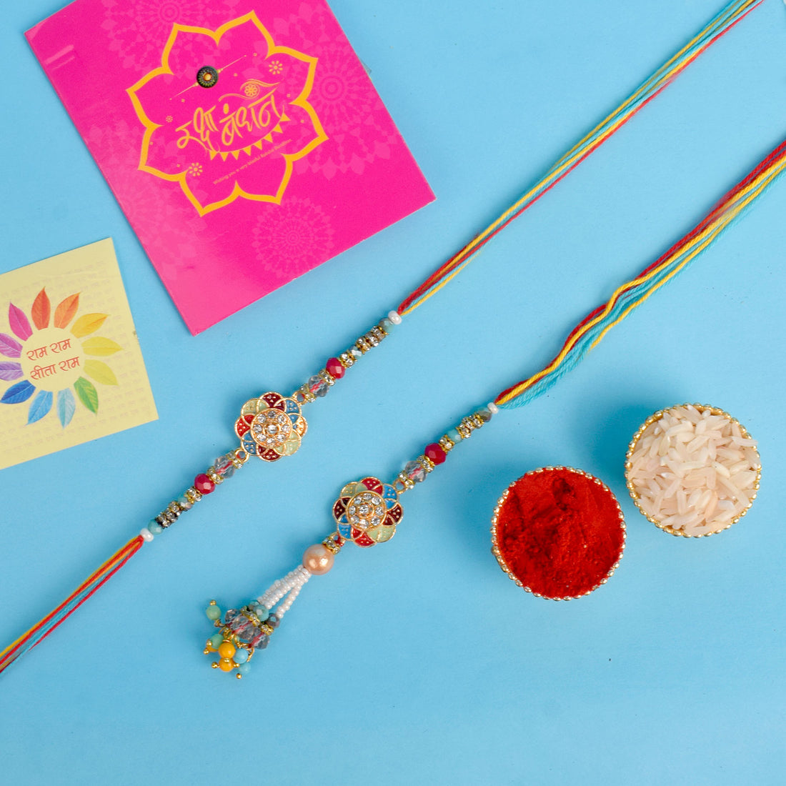 Couple Rakhi Bhaiya Bhabhi Rakhi Set India’s Largest Pooja Accessories Brand – www.satvikstore.in