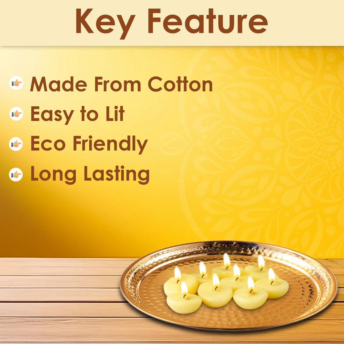 30 Pc Pure Cow Ghee Diya Wicks (Wax Free)