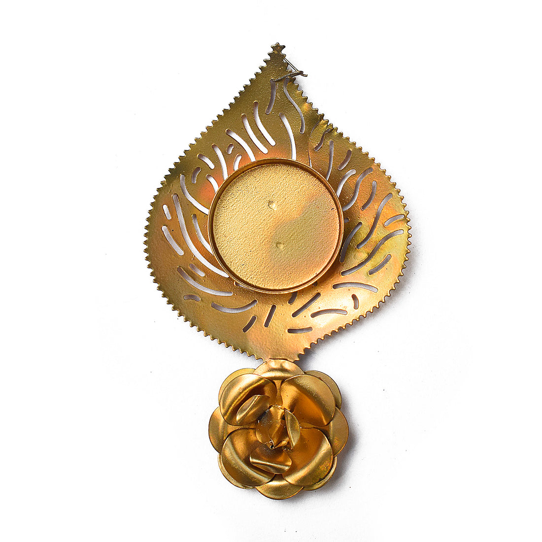 Decorative Rose Leaf Metal Tea Light Holder