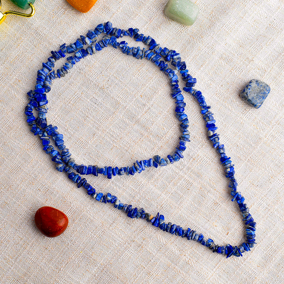 Lapis Lazuli Crystal Necklace for Chakra Healing & Intuition