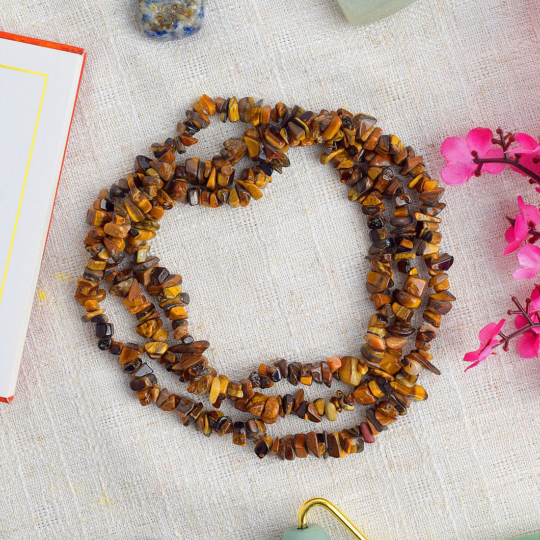 Tiger Eye Crystal Necklace for Chakra Healing