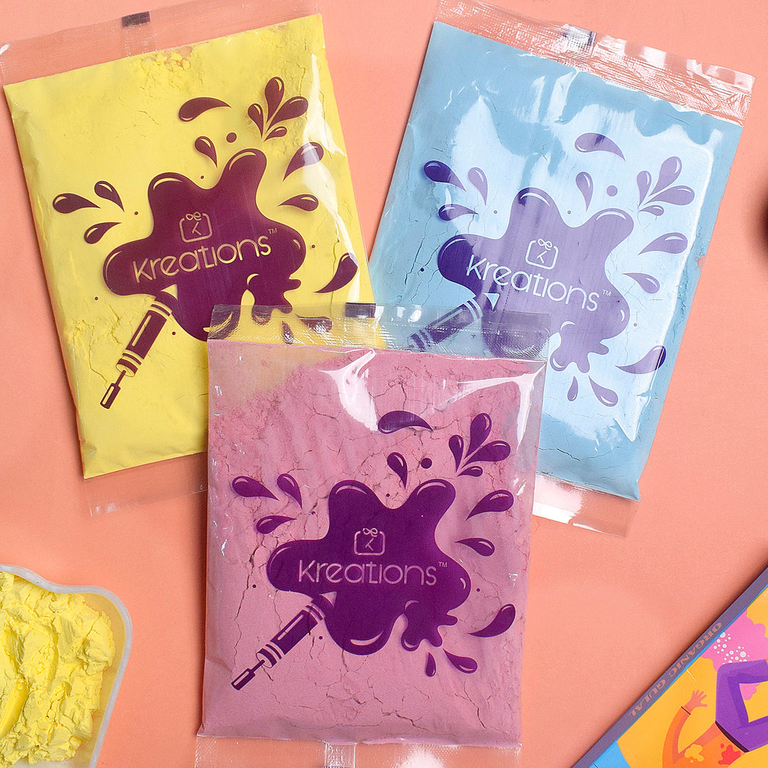 Kreations Organic Gulal Holi Colors set of 6