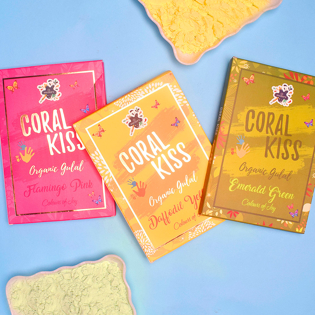 Coral Kiss 6 Pc Set of Skin Friendly Holi Colors
