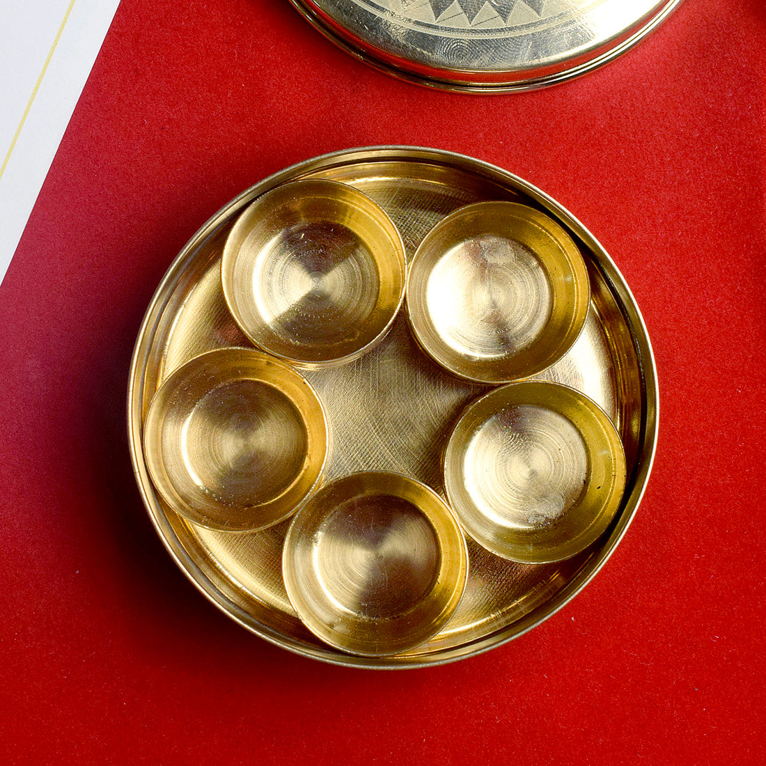 Brass Pooja Samagridaan (5 Containers)