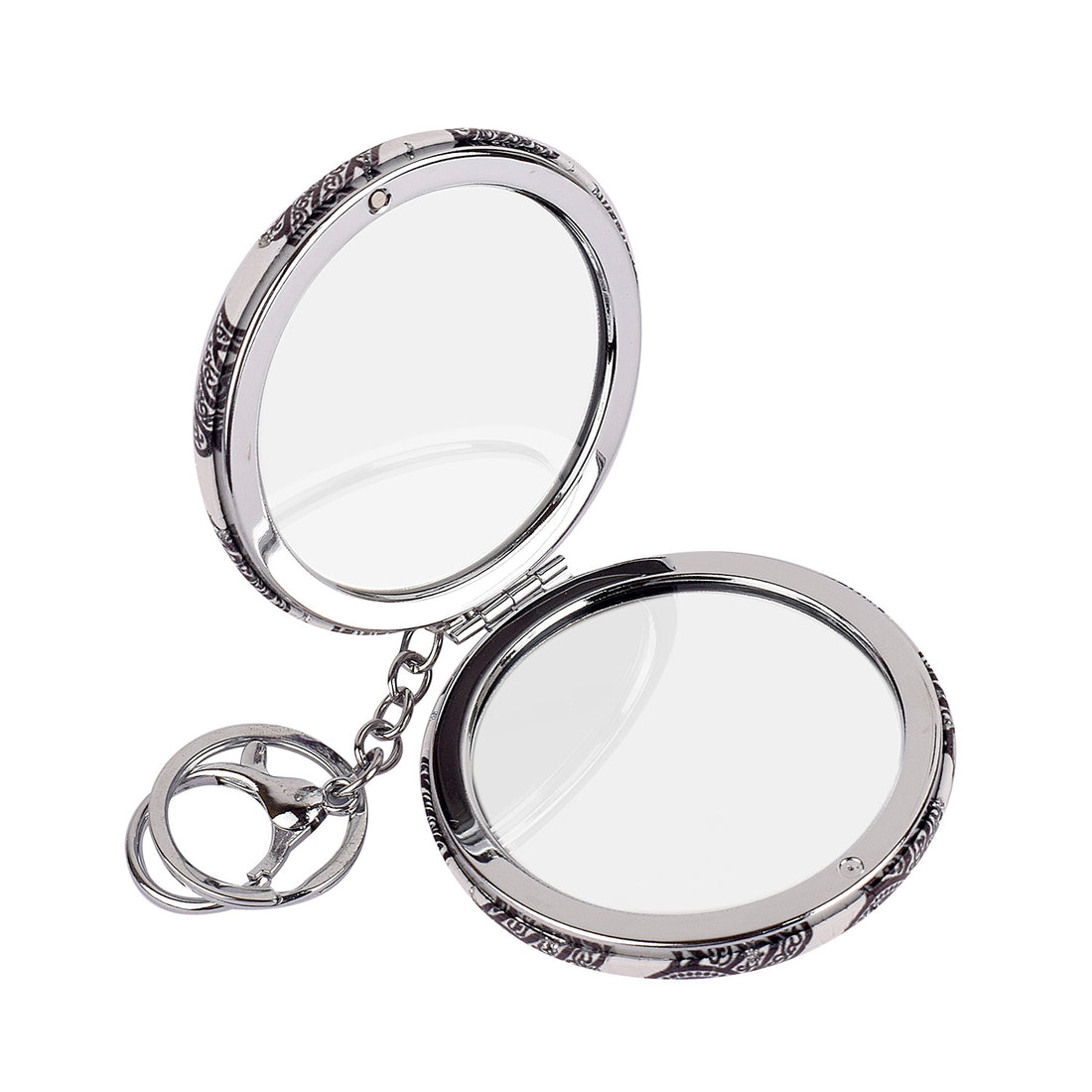 Cute Round Evil Eye Keychain with Foldable Mirror