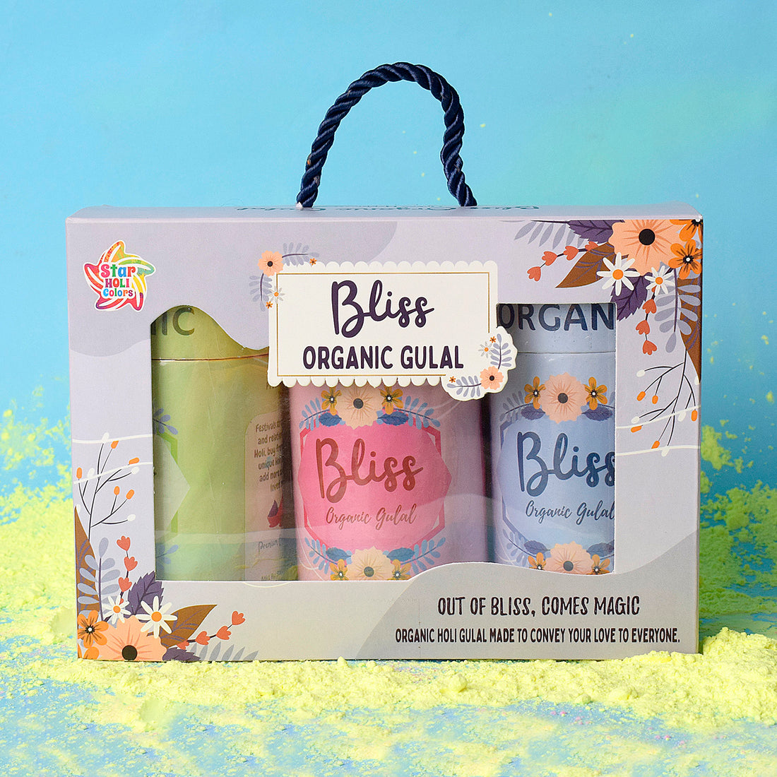 Bliss Organic Gulal Holi Colors Set of 3