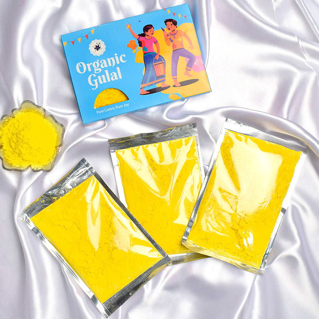 Yellow Abir Gulal Pack - Perfect for Vasant Panchmi Celebrations