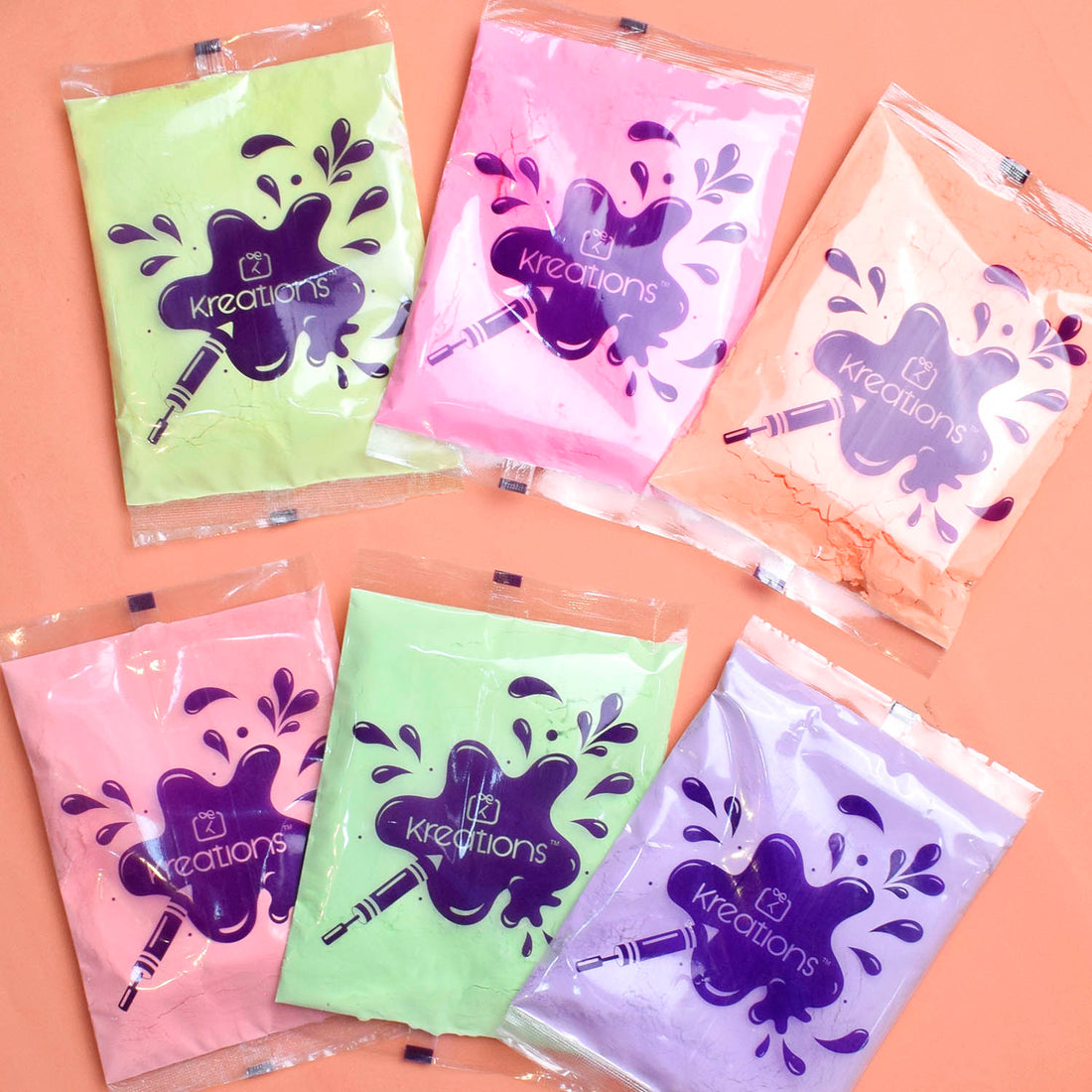 Fruity Gulal 6 Pc Set of Skin Friendly Holi Colors