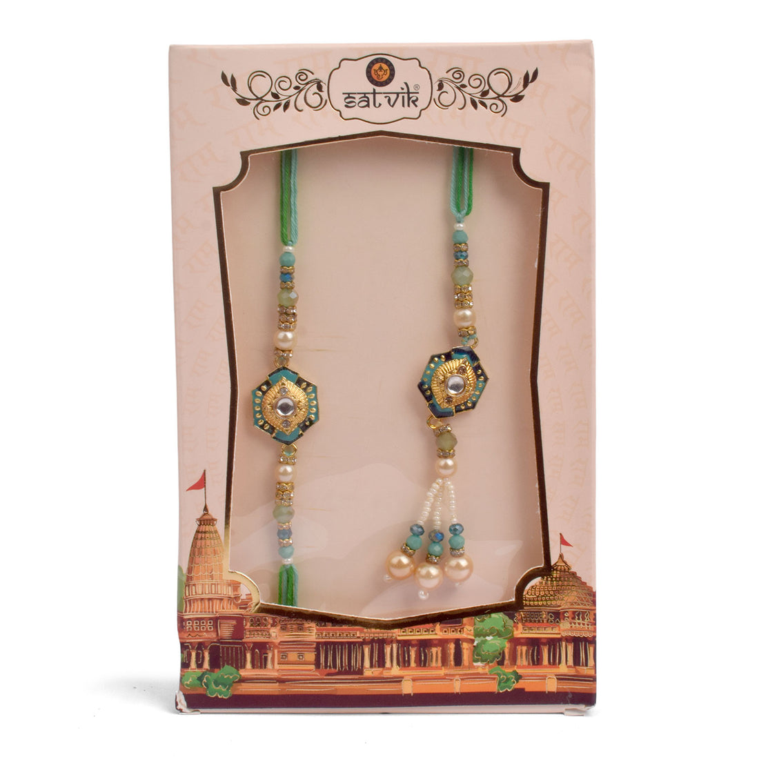 Unique Beaded Bhaiya Bhabhi Rakhi Set