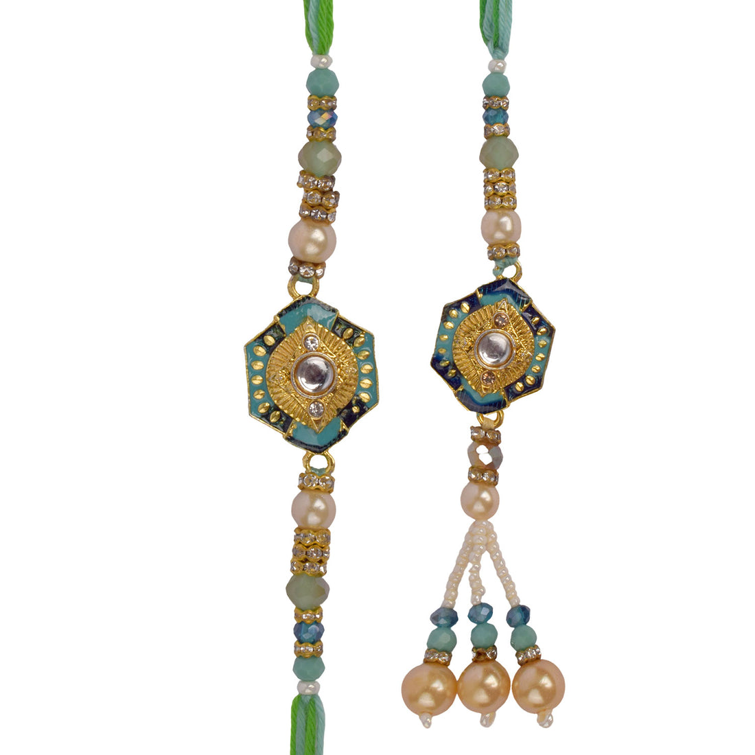 Unique Beaded Bhaiya Bhabhi Rakhi Set