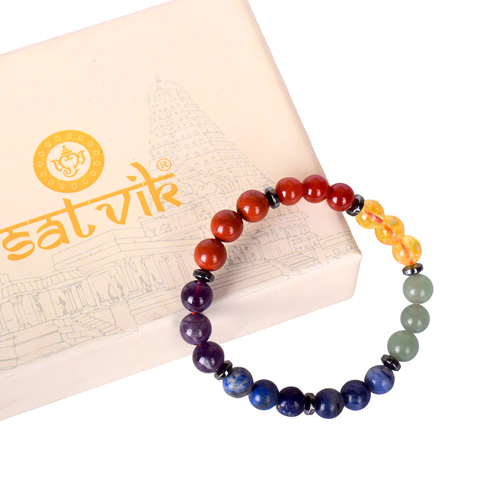 7 Chakra Beaded Bracelet Stretchable Spiritual Wear