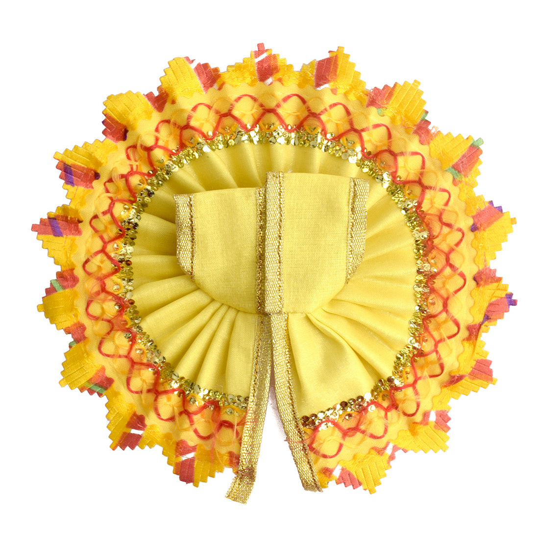Radiant Yellow Laddu Gopal Dress with Golden Gota