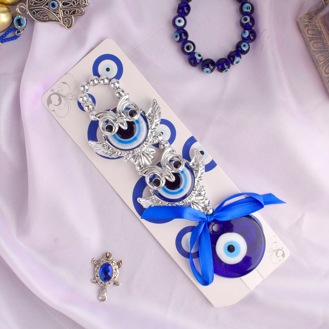 Evil Eye 2 Tier Owl Wall Hanging – Handmade Home Decor