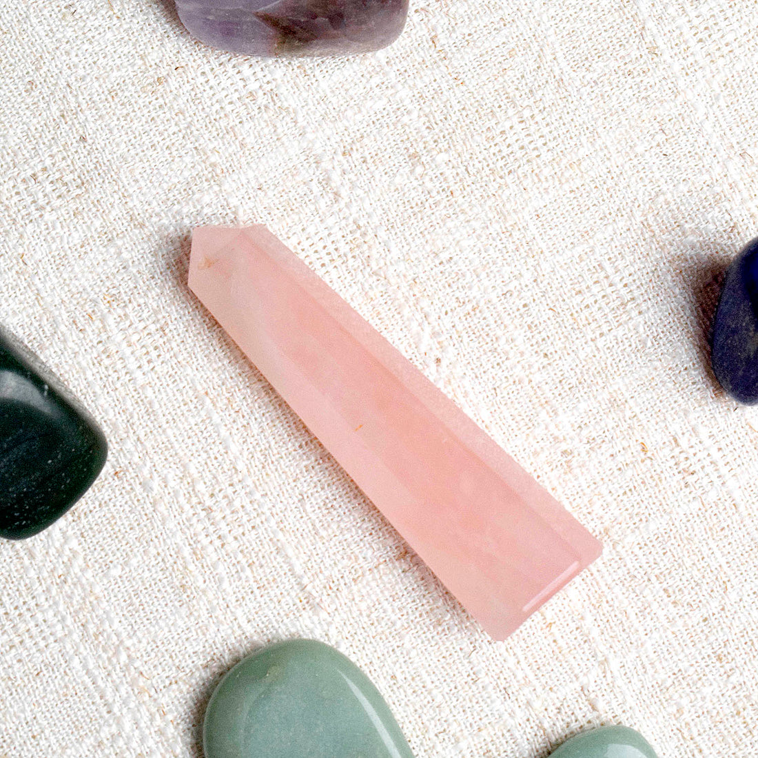 Natural Rose Quartz Healing Massager Stick, Jumbo Wand for Reiki Healing