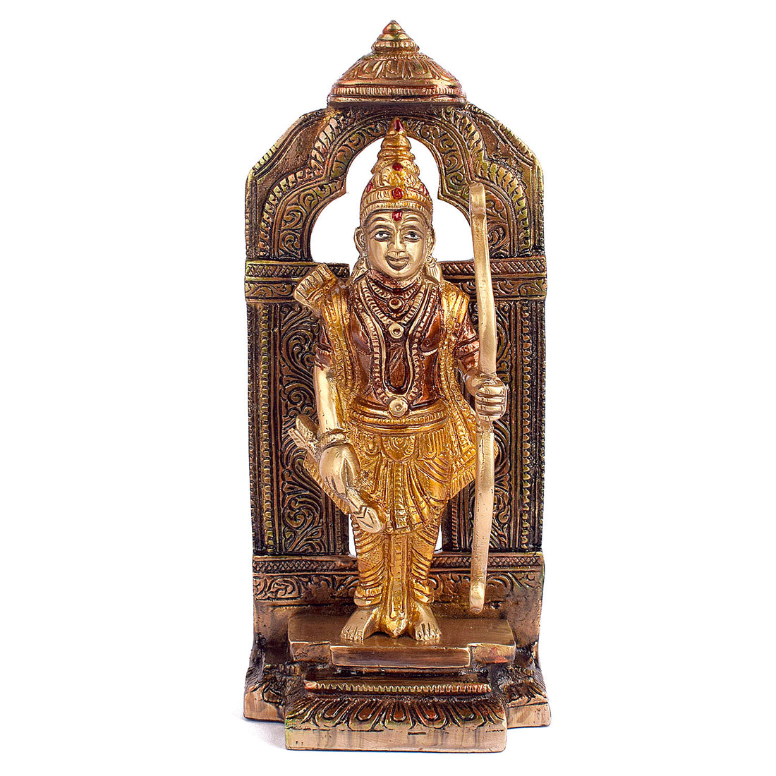 8.3 Inch Brass Ram Idol with Bow in Colored