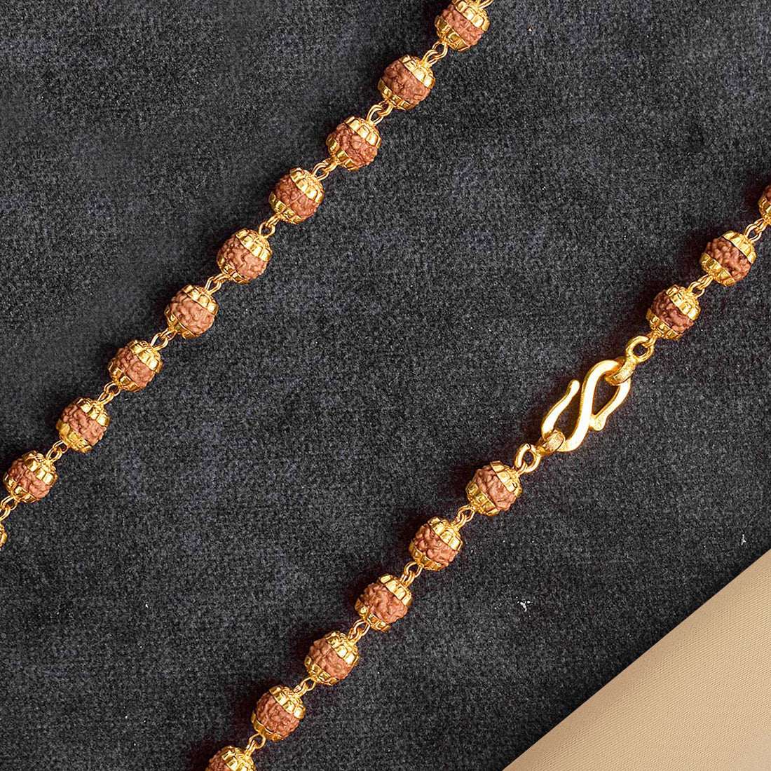 Hallmarked 22K Pure Gold Panchmukhi Rudraksha Mala