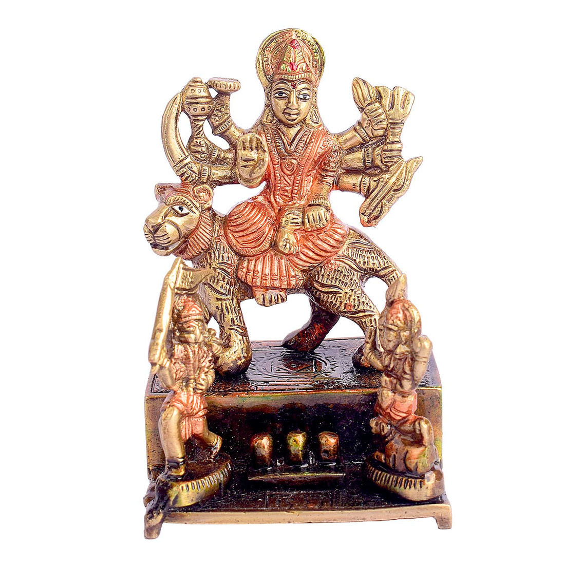 4.9 Inch Brass Sherawali Mata Idol | Divine Durga Maa Statue