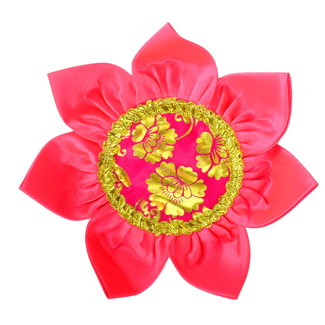 10.8 Inch Graceful Satin Lotus Design Pooja Mat