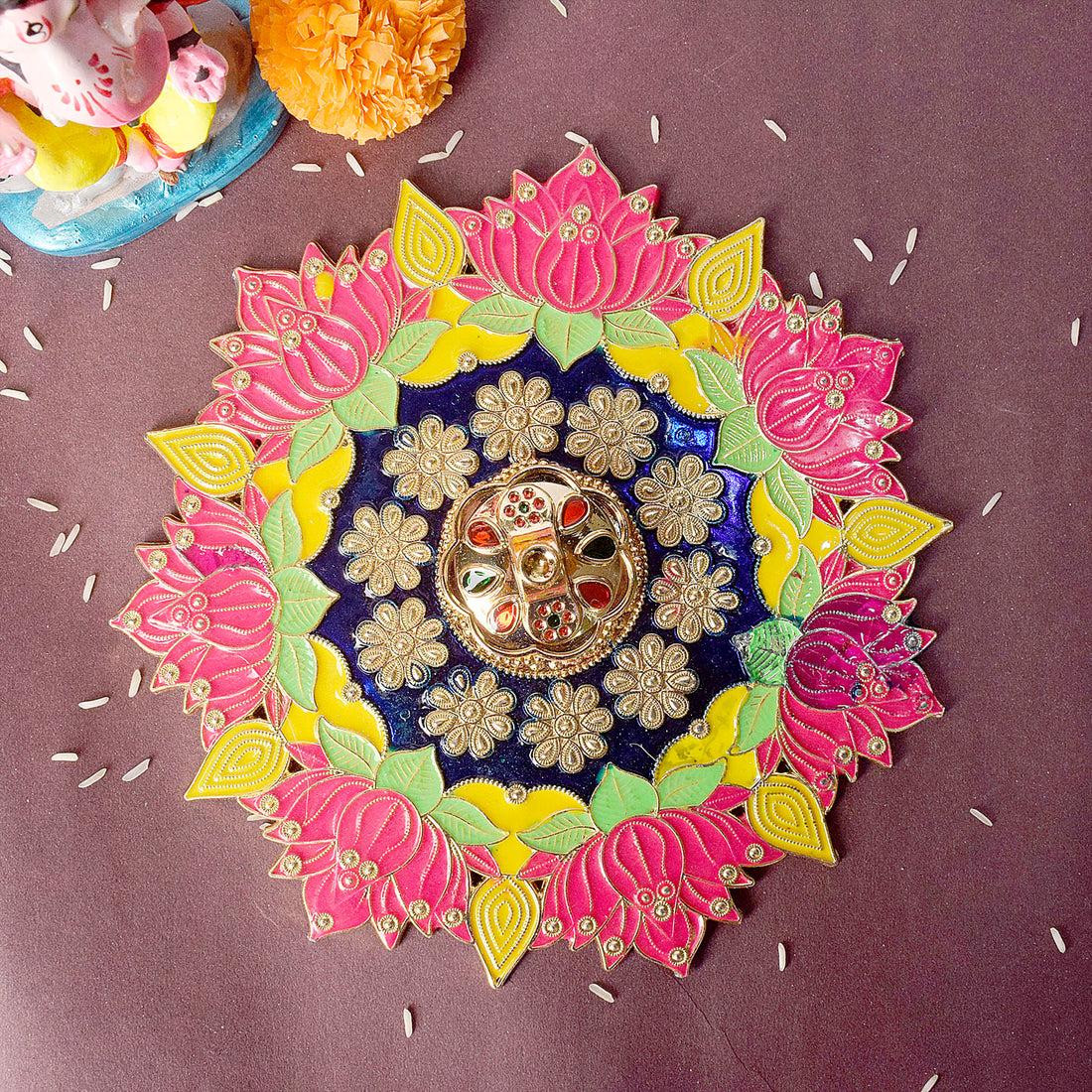 Flower Design Traditional Kumkum Holder