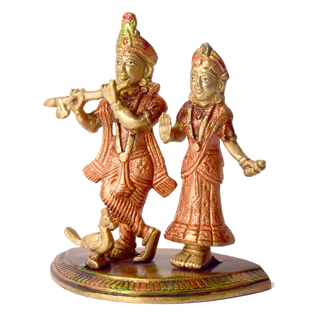 5.3 Inch Divine Radha Rani And Krishna Kanhaiya Brass Idol