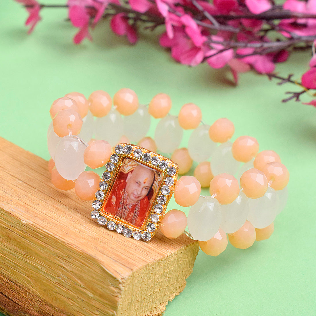 Guru Ji Maharaj Bracelets with Vibrant Orange Beads for Both Men and Women