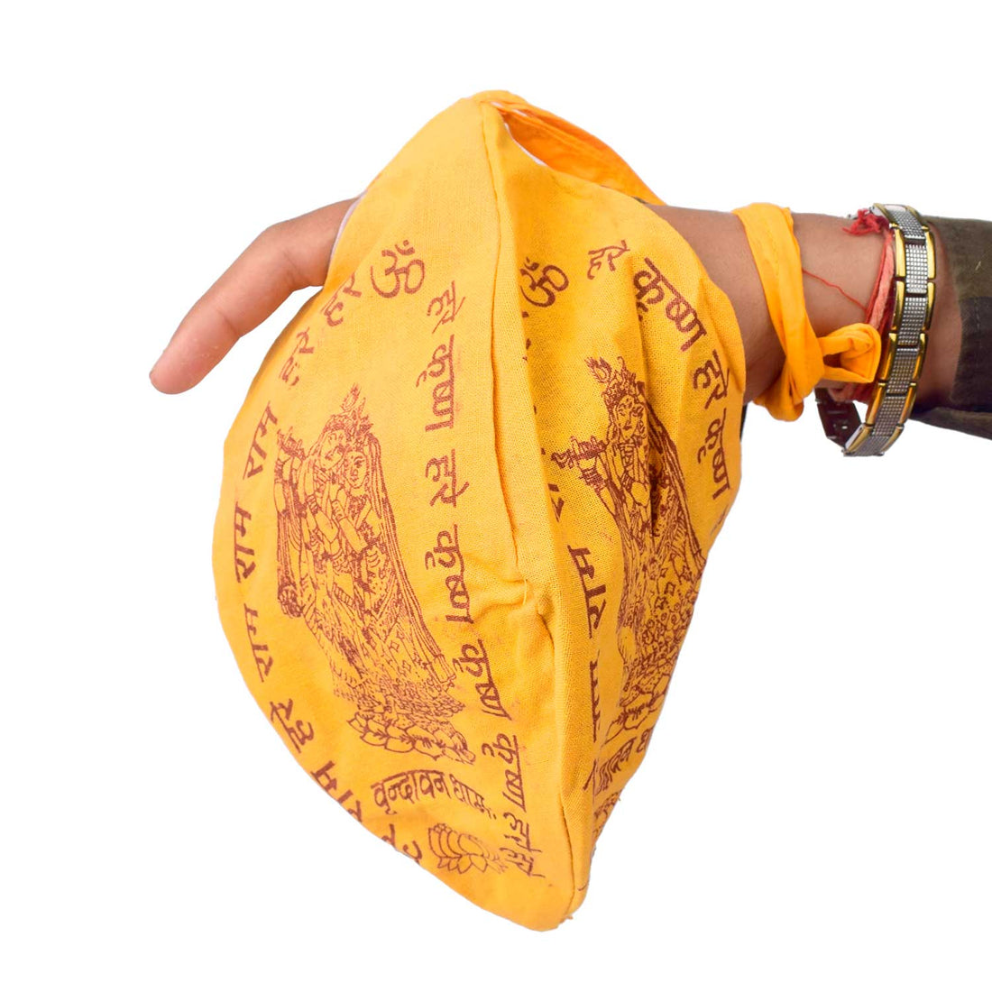 100% Cotton Hare Ram Hare Krishna Printed Jap Mala Jholi Bag (Assorted)