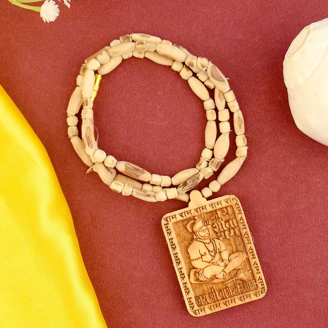 Buy 100% Original Tulsi Mala with Jai Sita Ram / Jai Shri Bageshwar Dham Wooden Locket, ideal for daily chanting, meditation, and spiritual devotion. Made from pure Tulsi beads, this sacred mala brings divine protection, focus, and peace to your spiritual routine. India’s Largest Brass Idols Brand - www.satvikstore.in