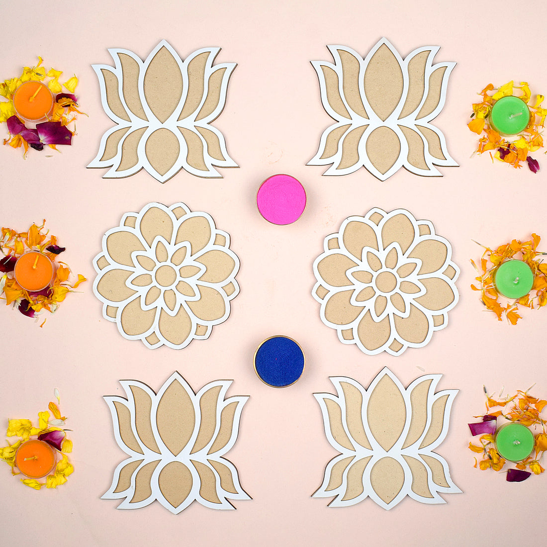 DIY Decor Stencils: Set of 6 Rangoli (6 inches)