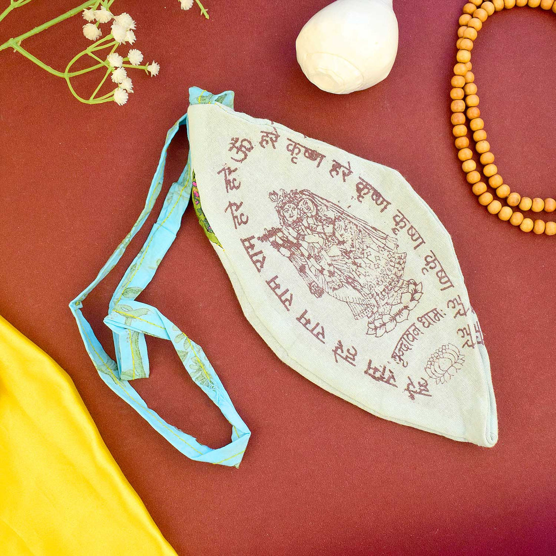 100% Cotton Hare Ram Hare Krishna Printed Jap Mala Jholi Bag (Assorted)