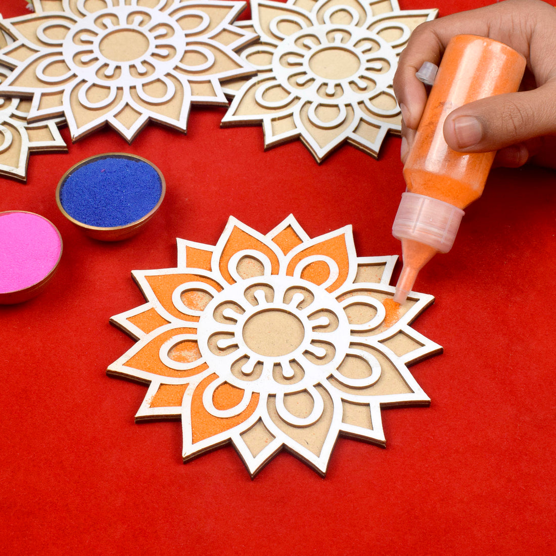 6-Inch Reusable Rangoli Stencils Set for Festive Decor Set of 6