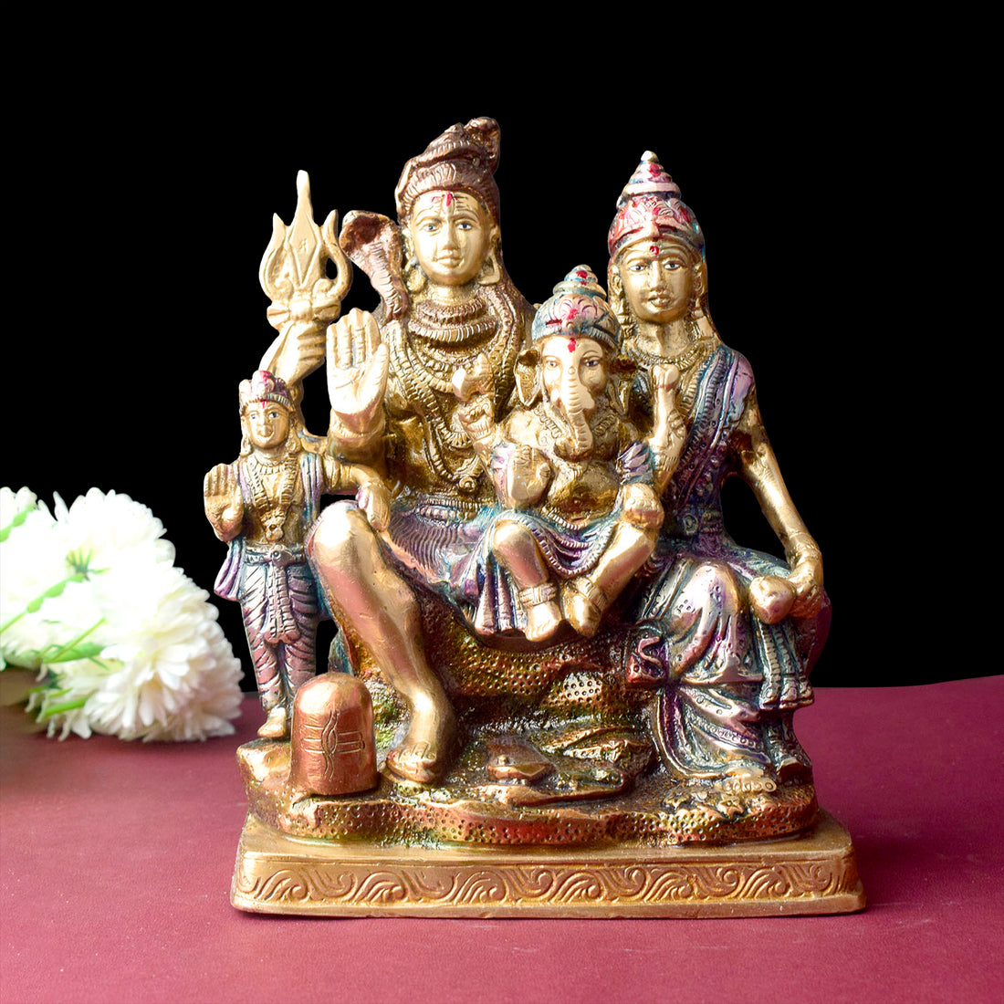 7.9 Inch Beautiful Shiv Parivaar Statue for Divine Energy