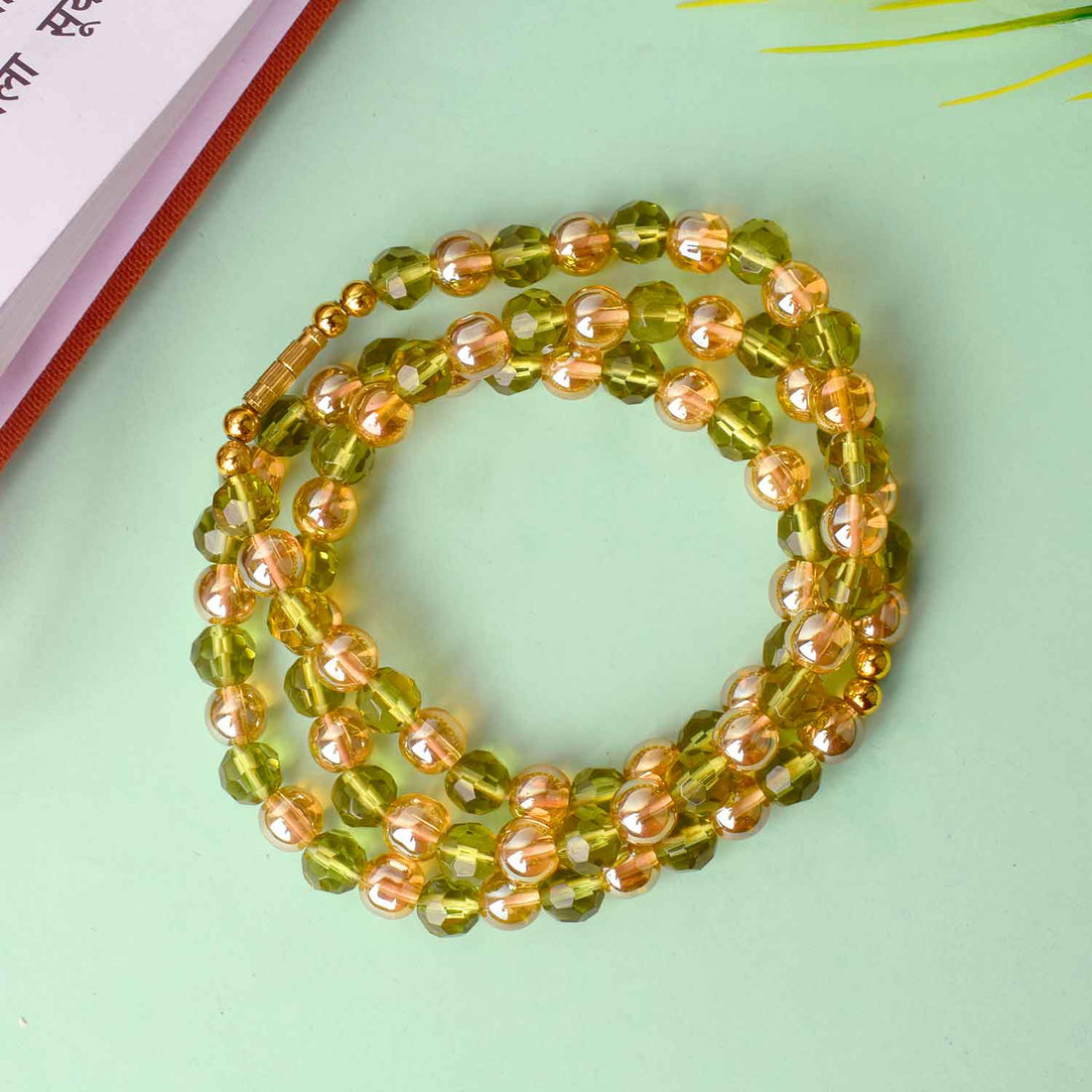 Jai Guruji Swaroop Mala – Golden & Coloured Beads (Assorted)