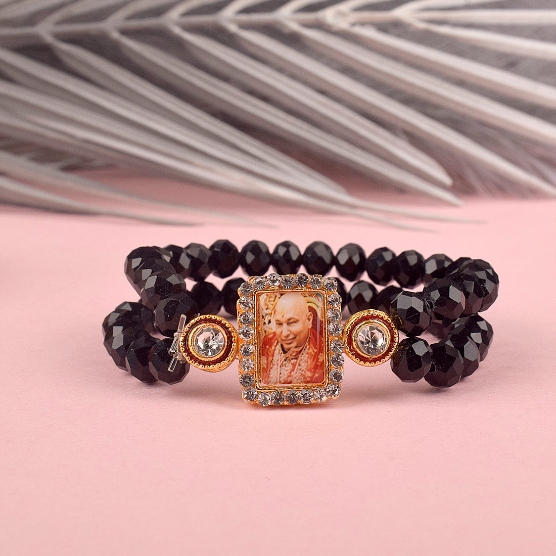 Black Beaded Guru Ji Maharaj Handmade Bracelets for Men and Women