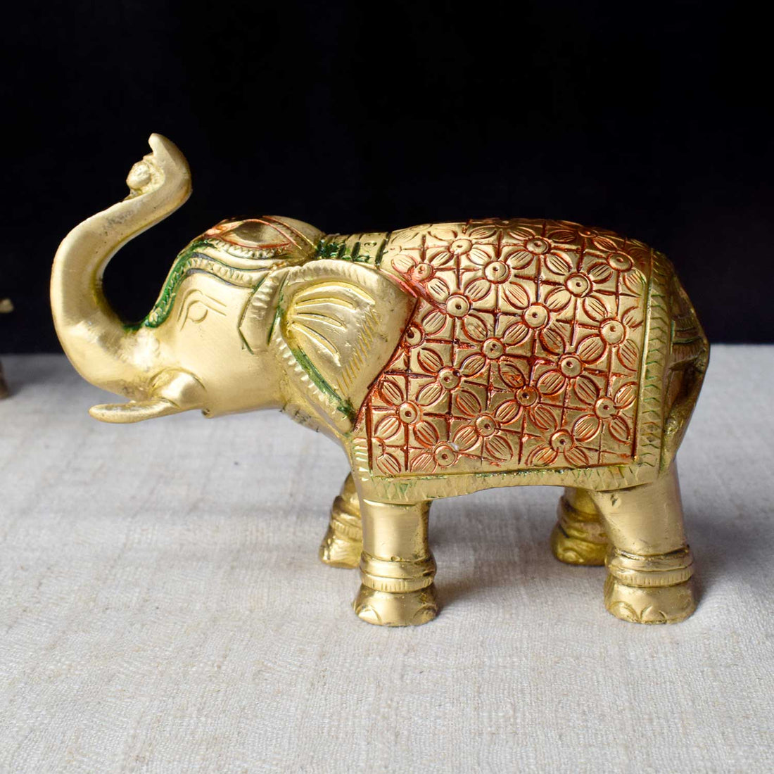 3.1 Inch Brass Elephant Figurine Symbol of Strength and Prosperity