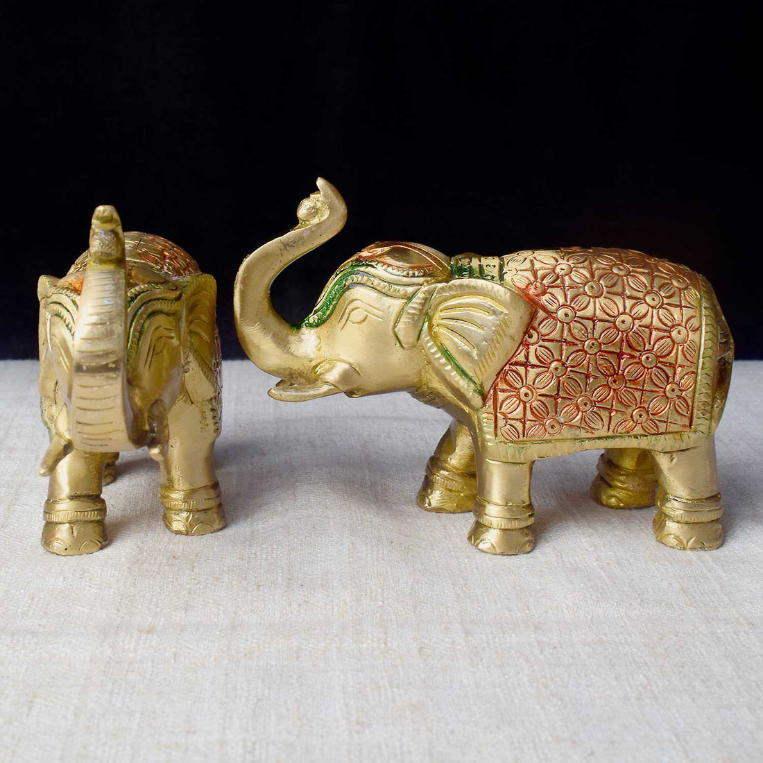3.1 Inch Brass Elephant Figurine Symbol of Strength and Prosperity