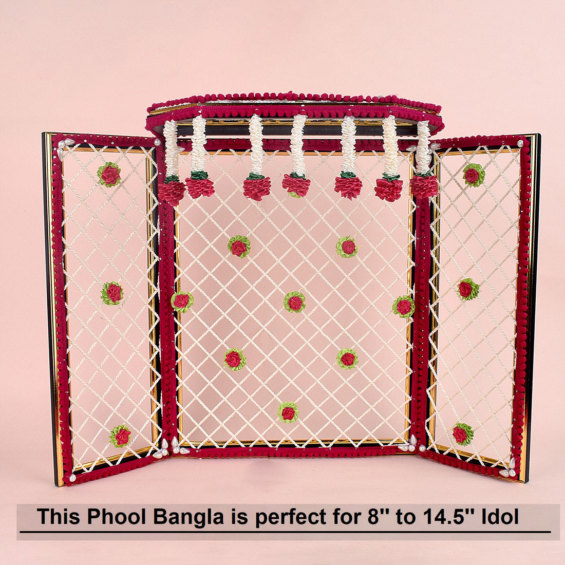 Incredible Deity Idol Background Phool Bangla (Red) - Large (15 INCH)