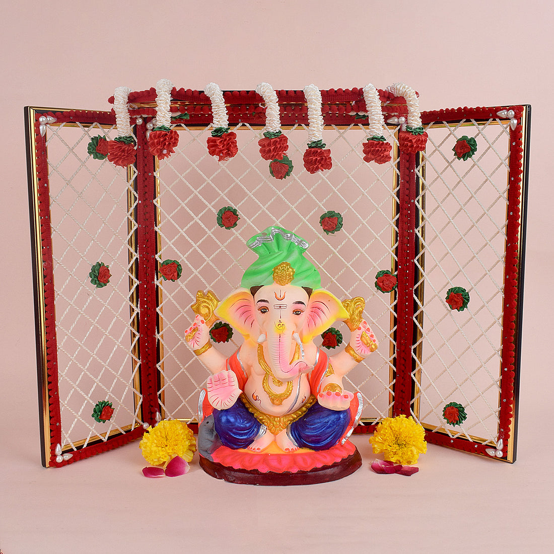 Astonishing Idols Decorative Phool Bangla (Red) - Large (15 INCH)
