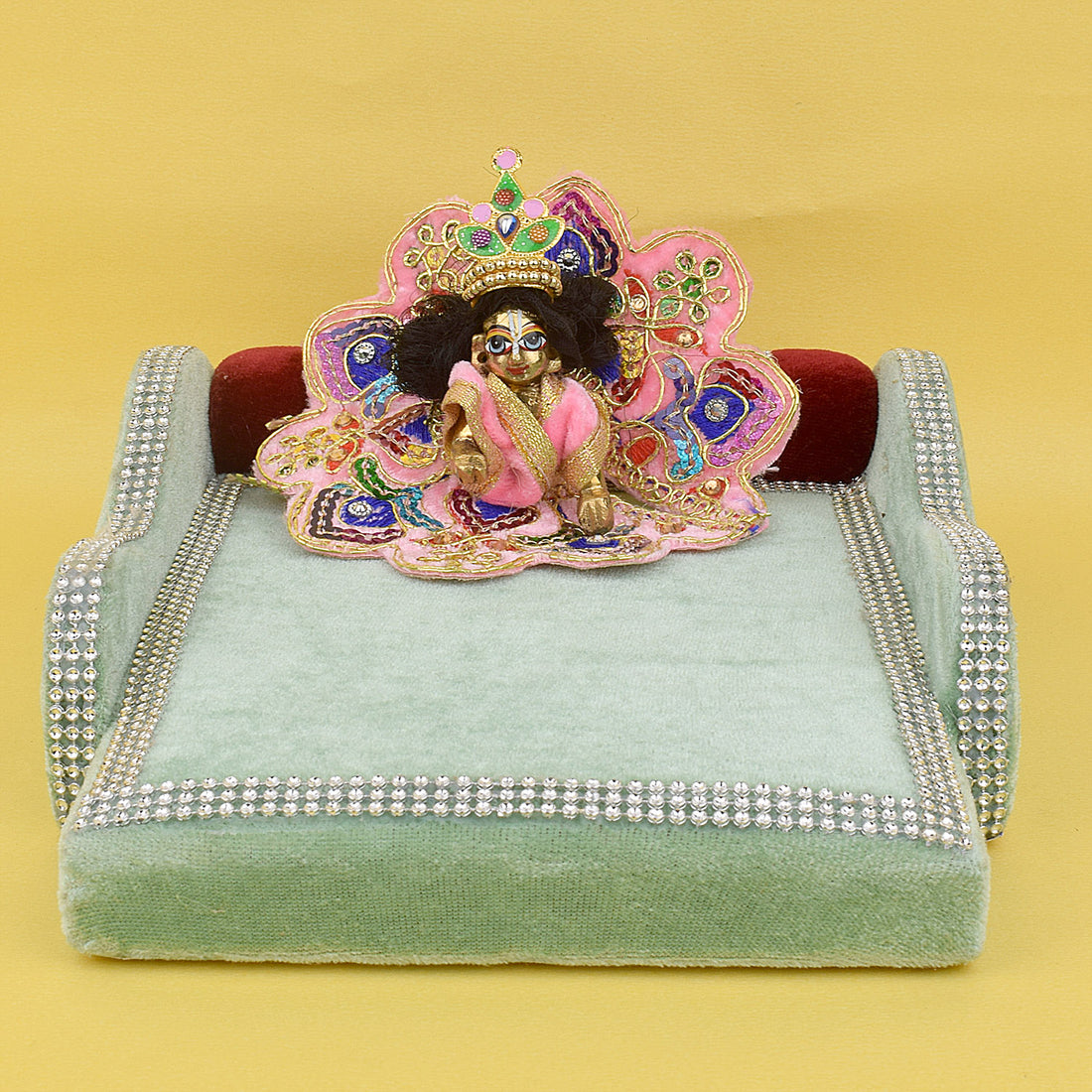 Serenading Laddu Gopal: Velvet Bed Large