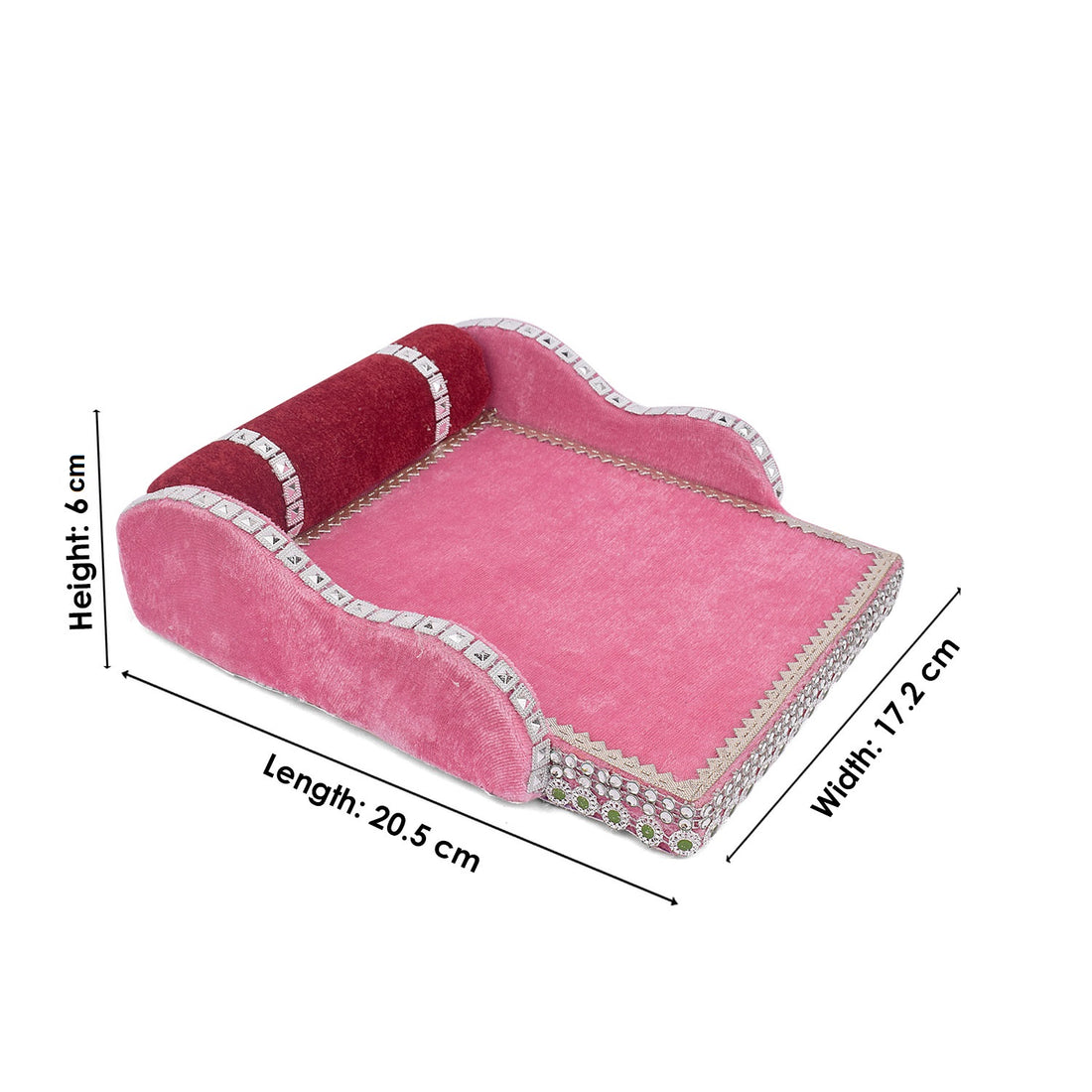 Laddu Gopal's Throne of Elegance: Velvet Bed Medium