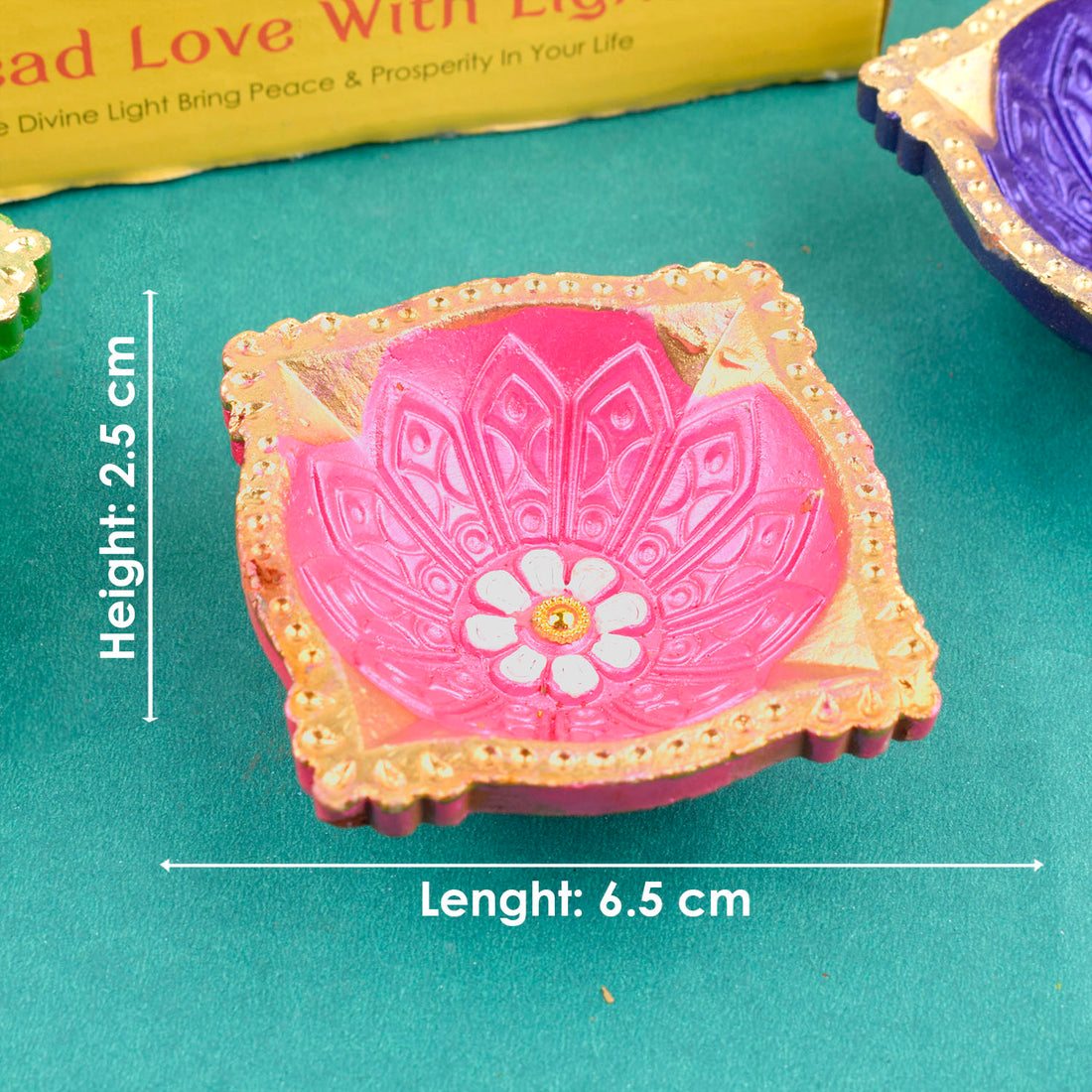 Shimmering Traditions Beautiful Clay Diyas for Diwali Set of 6