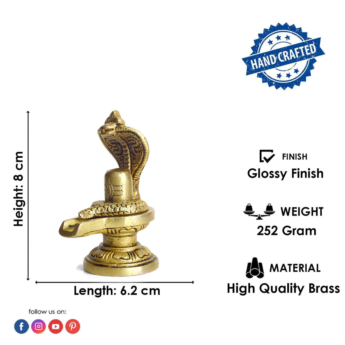 Brass Shivling With Nag