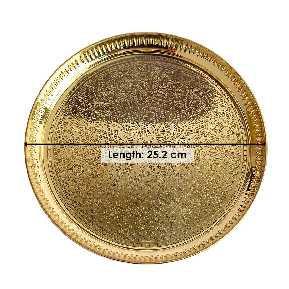 Traditional Vintage Brass Floral Thali