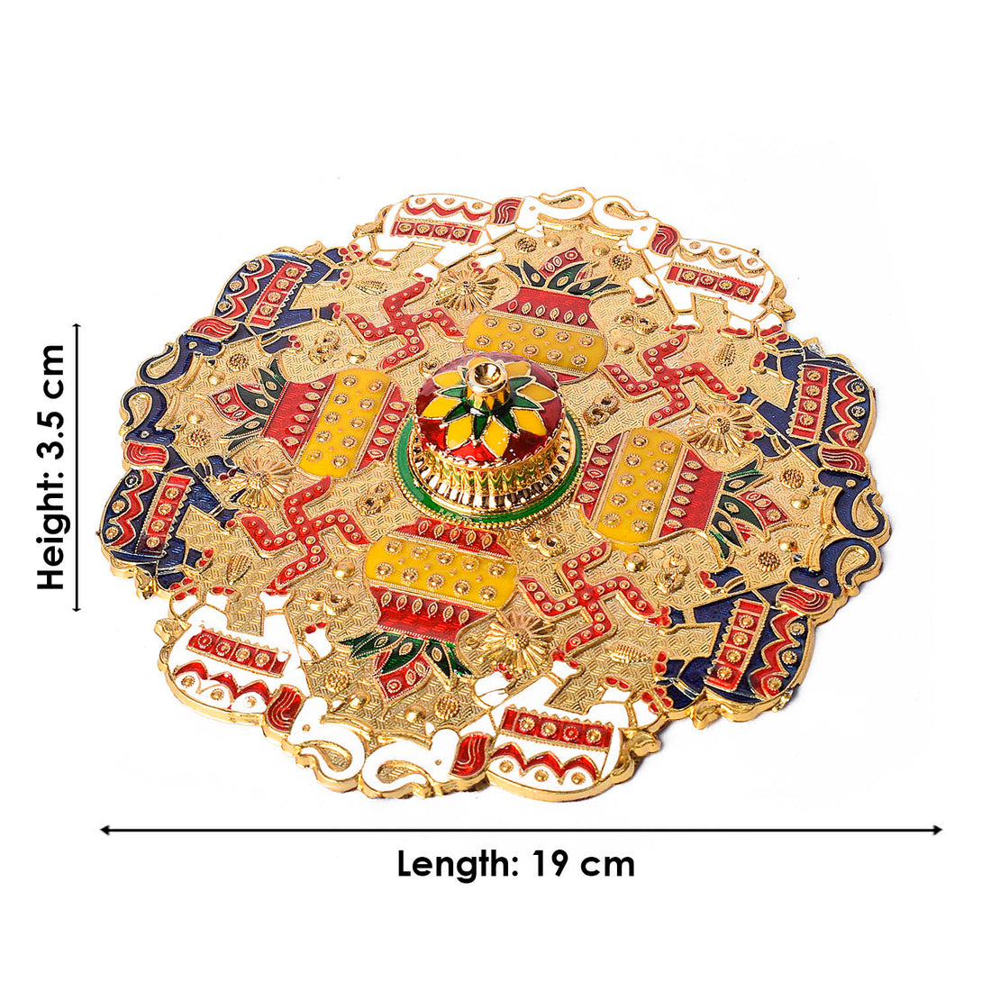 Kumkum Holder Adorned with Intricate Traditional Patterns