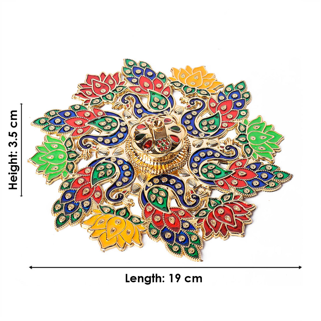 Exquisite Peacock Flower Design Kumkum Container