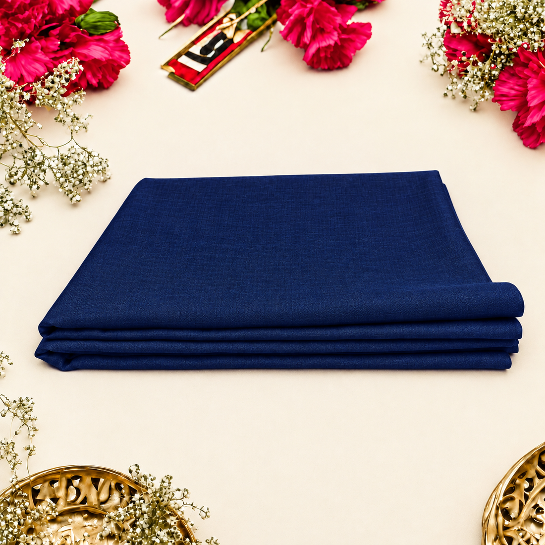 Blue Cotton Cloth – 1.25 Meter for Pooja & Rituals