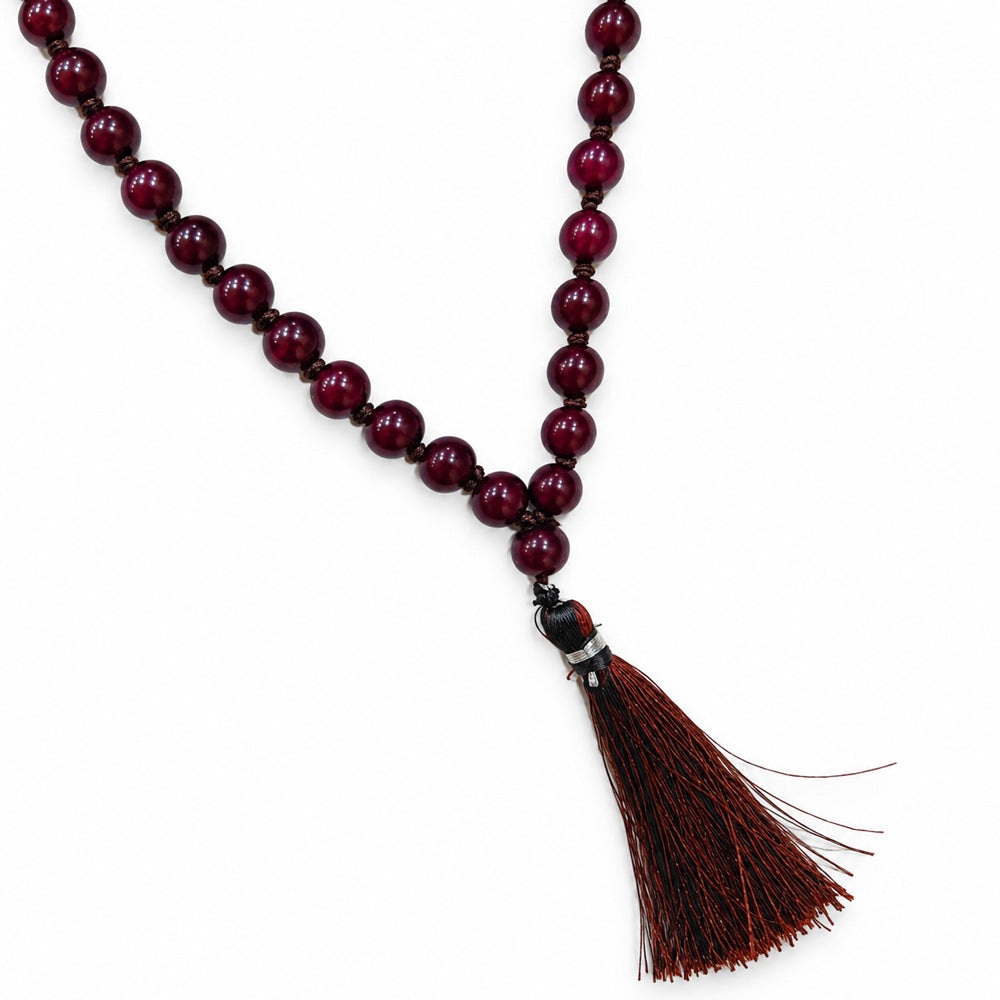 108 Beads Purple Ruby Stone Healing Mala for Meditation & Spiritual Growth