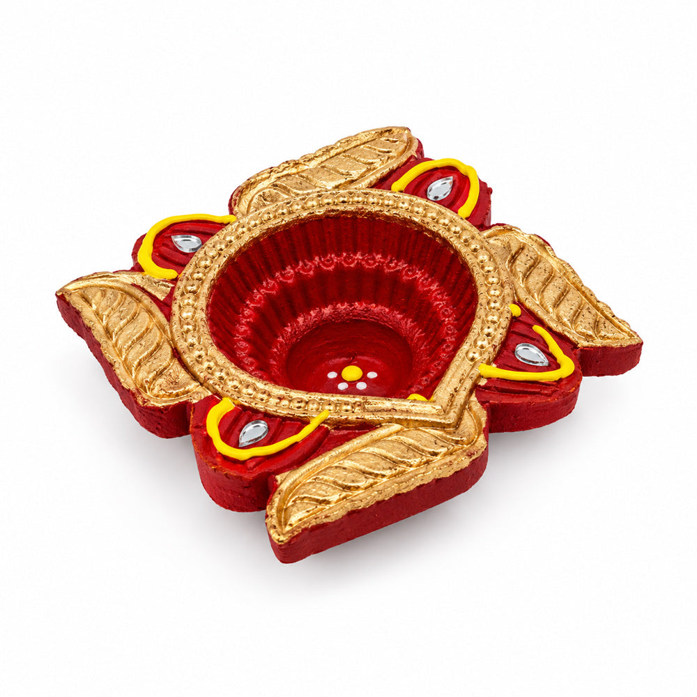 12 Pcs Premium Decorative Maroon Diwali Diyas